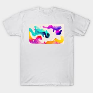 Modern Contemporary Abstract Watercolor Colorful Multicolored Cosmic Splash Galaxy T-Shirt